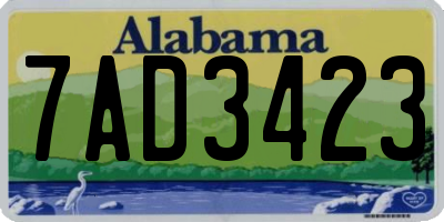 AL license plate 7AD3423