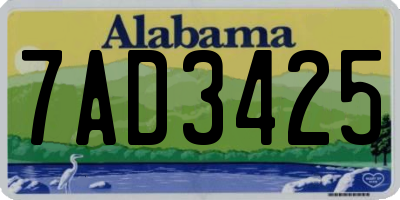 AL license plate 7AD3425