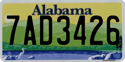 AL license plate 7AD3426