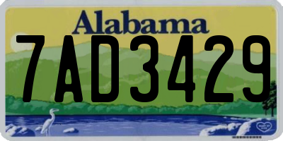 AL license plate 7AD3429