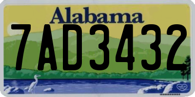AL license plate 7AD3432