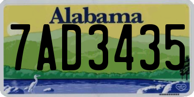 AL license plate 7AD3435