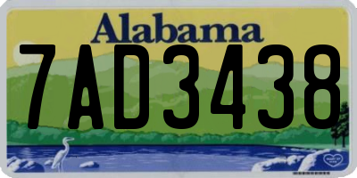 AL license plate 7AD3438