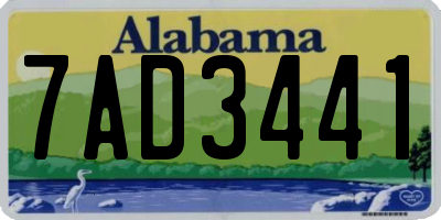AL license plate 7AD3441