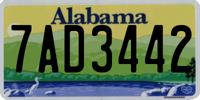 AL license plate 7AD3442