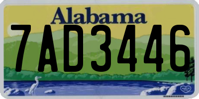 AL license plate 7AD3446