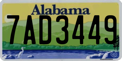 AL license plate 7AD3449