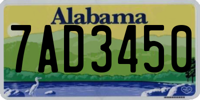 AL license plate 7AD3450