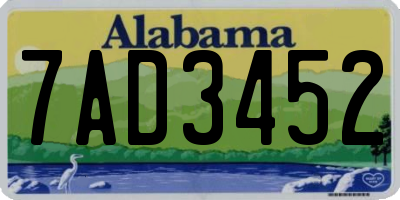 AL license plate 7AD3452
