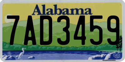 AL license plate 7AD3459
