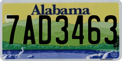 AL license plate 7AD3463