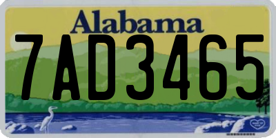 AL license plate 7AD3465