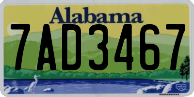 AL license plate 7AD3467