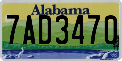 AL license plate 7AD3470