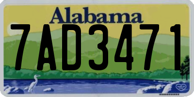 AL license plate 7AD3471