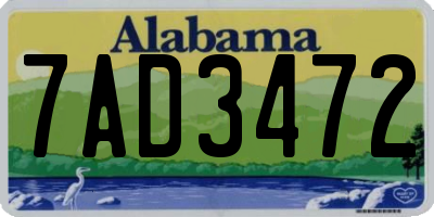 AL license plate 7AD3472