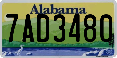 AL license plate 7AD3480