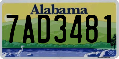 AL license plate 7AD3481