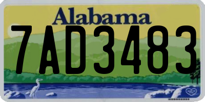 AL license plate 7AD3483