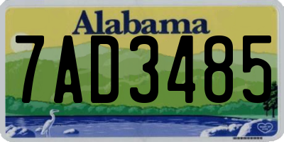 AL license plate 7AD3485