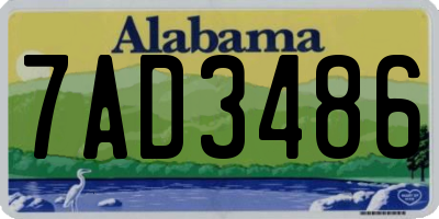 AL license plate 7AD3486