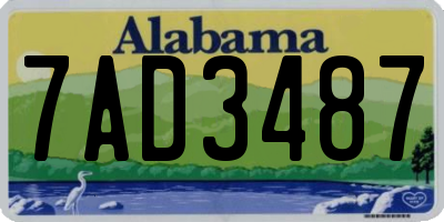 AL license plate 7AD3487