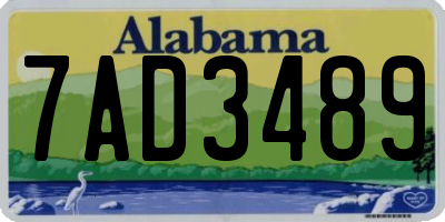 AL license plate 7AD3489