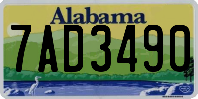 AL license plate 7AD3490