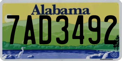 AL license plate 7AD3492