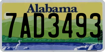 AL license plate 7AD3493