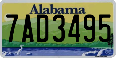 AL license plate 7AD3495