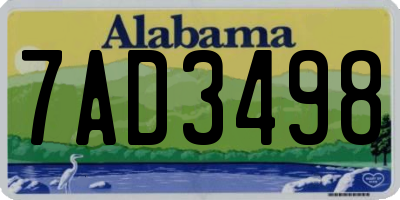 AL license plate 7AD3498