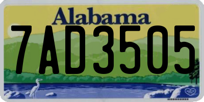 AL license plate 7AD3505