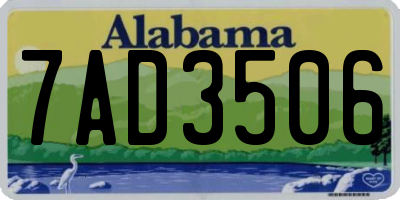 AL license plate 7AD3506