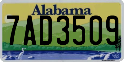 AL license plate 7AD3509