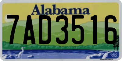 AL license plate 7AD3516