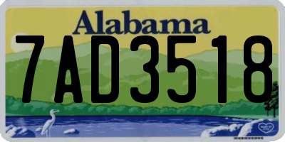 AL license plate 7AD3518