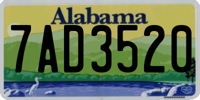 AL license plate 7AD3520