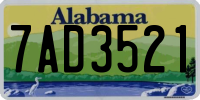 AL license plate 7AD3521