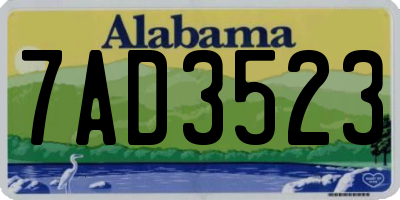 AL license plate 7AD3523