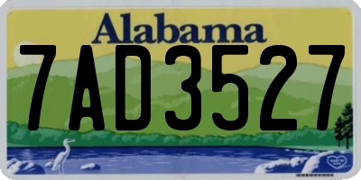 AL license plate 7AD3527