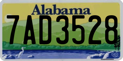 AL license plate 7AD3528