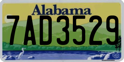 AL license plate 7AD3529