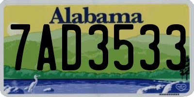 AL license plate 7AD3533