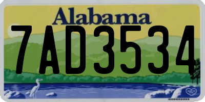 AL license plate 7AD3534