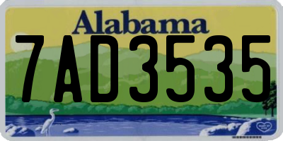 AL license plate 7AD3535