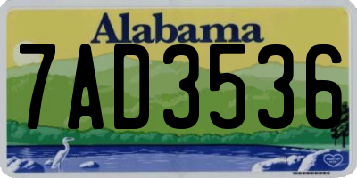 AL license plate 7AD3536