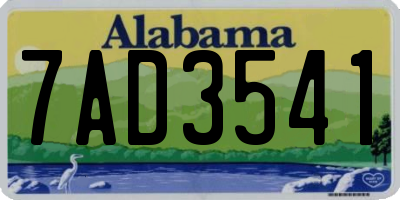 AL license plate 7AD3541