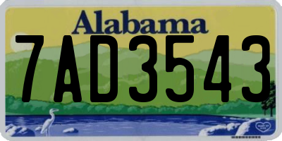 AL license plate 7AD3543