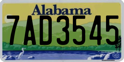 AL license plate 7AD3545